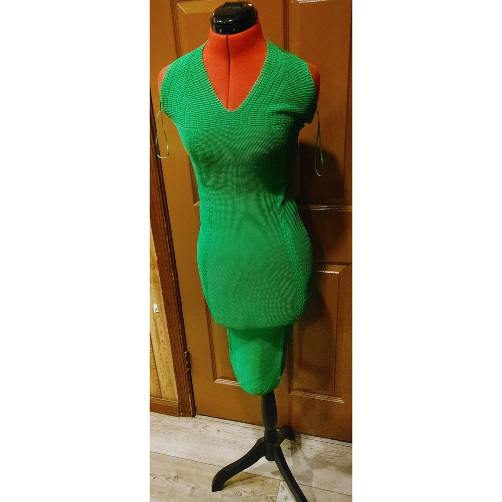 Fashion Nova Kelly Knit Maxi Dress Womens Small Green New Bodycon N21342